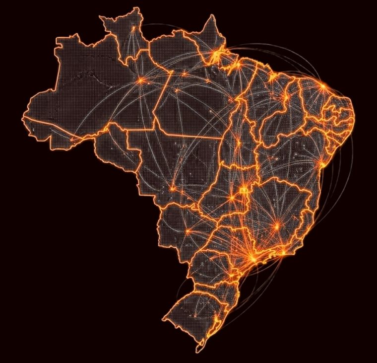 Mapa do Brasil representando a atuação nacional da Pronificar